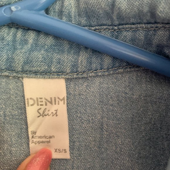 American Apparel Blue Button-Up Sleeveless Collar Tank Top - Size XS/S - Picture 4 of 6